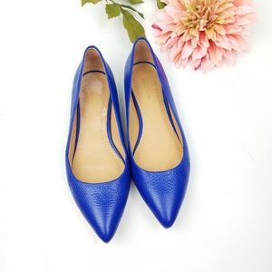 Brooks Brothers cobalt blue pebbled leather flats
